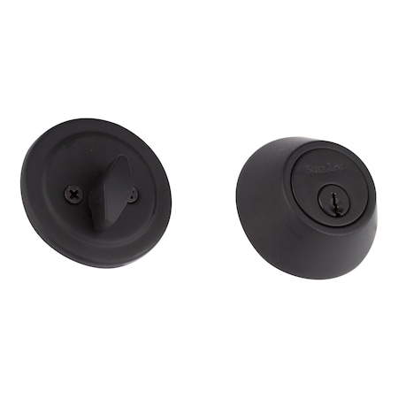 Sure-Loc Hardware Sure-Loc Hardware Single Cylinder Deadbolt, Flat Black DB201 FBL